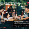 Students sitting at table with text reading Resources for Students in Recovery